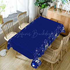 Lofaris Royal Blue 30th Happy Birthday Rectangle Tablecloth