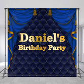 Lofaris Royal Blue Curtain Custom Name Birthday Bash Backdrop