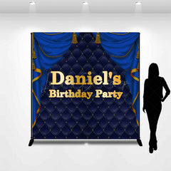 Lofaris Royal Blue Curtain Custom Name Birthday Bash Backdrop
