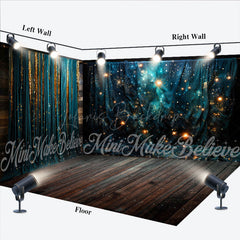Lofaris Royal Blue Glitter Curtain Luxury Room Set Backdrop