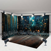 Lofaris Royal Blue Glitter Curtain Luxury Room Set Backdrop