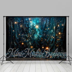Lofaris Royal Blue Glitter Curtain Luxury Room Set Backdrop