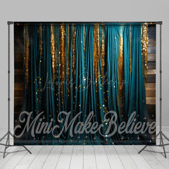 Lofaris Royal Blue Glitter Curtain Luxury Room Set Backdrop