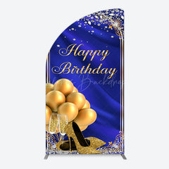 Lofaris Royal Blue Gold Balloon Happy Birthday Arch Backdrop