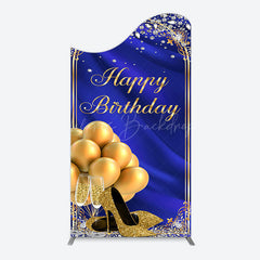 Lofaris Royal Blue Gold Balloon Happy Birthday Arch Backdrop