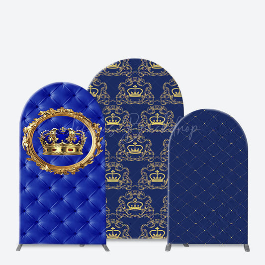 Lofaris Royal Blue Gold Crown Birthday Party Arch Backdrop