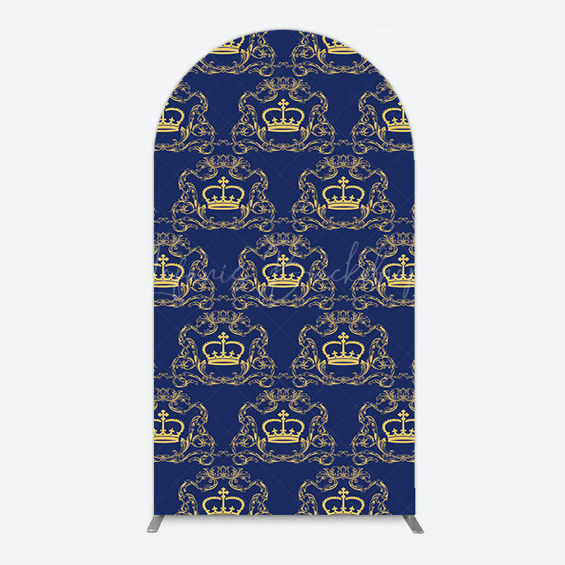 Lofaris Royal Blue Gold Crown Birthday Party Arch Backdrop