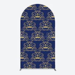 Lofaris Royal Blue Gold Crown Birthday Party Arch Backdrop
