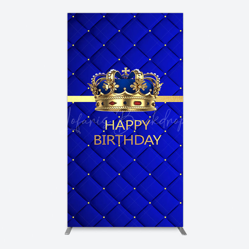 Lofaris Royal Blue Gold Crown Happy Birthday Arch Backdrop