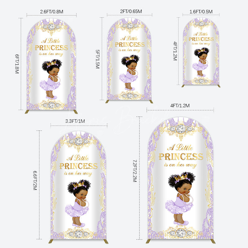 Lofaris Royal Glitter Little Princess Baby Shower Arch Backdrop