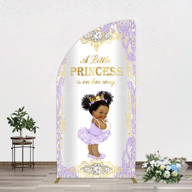 Lofaris Royal Glitter Little Princess Baby Shower Half Moon Arch Backdrop