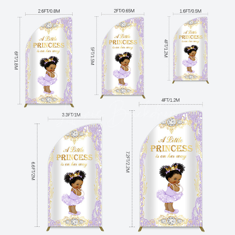 Lofaris Royal Glitter Little Princess Baby Shower Half Moon Arch Backdrop
