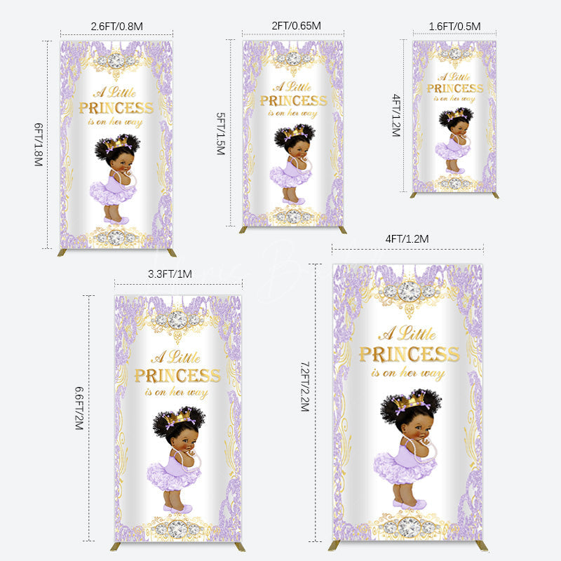 Lofaris Royal Glitter Little Princess Baby Shower Rectangle Backdrop