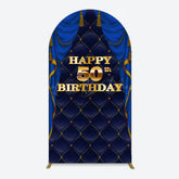 Lofaris Royal Navy Curtain Happy 50th Birthday Arch Backdrop