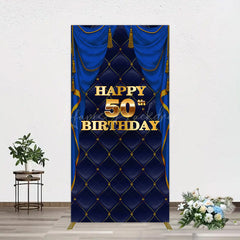 Lofaris Royal Navy Curtain Happy 50th Birthday Rectangle Backdrop