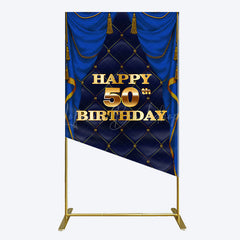 Lofaris Royal Navy Curtain Happy 50th Birthday Rectangle Backdrop