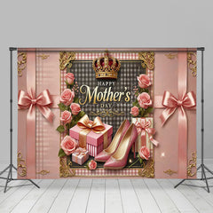 Lofaris Royal Pink Gift Bow Highheels Mothers Day Backdrop