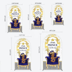 Lofaris Royal Prince Baby Shower Arch Backdrop African American Boy Blue Gold