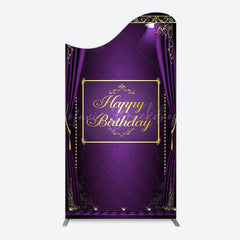 Lofaris Royal Purple Curtain Happy Birthday Arch Backdrop
