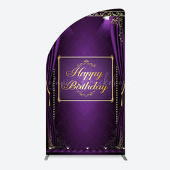 Lofaris Royal Purple Curtain Happy Birthday Arch Backdrop