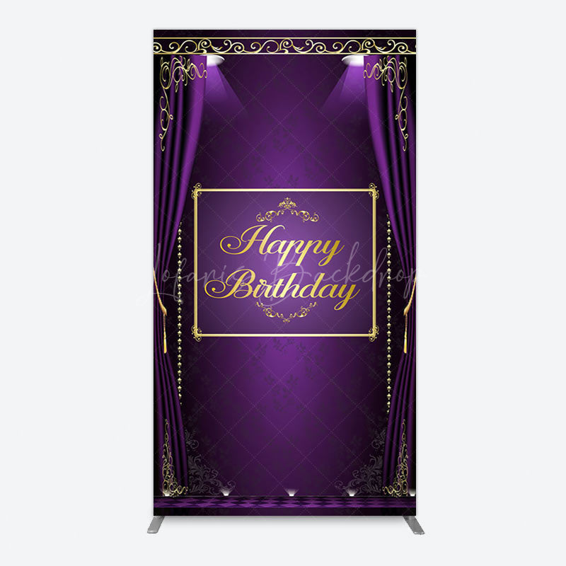 Lofaris Royal Purple Curtain Happy Birthday Arch Backdrop