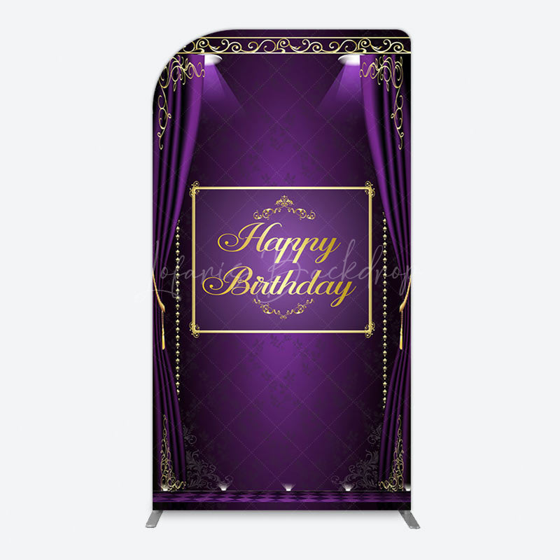 Lofaris Royal Purple Curtain Happy Birthday Arch Backdrop