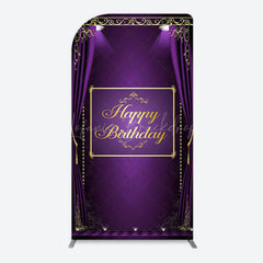 Lofaris Royal Purple Curtain Happy Birthday Arch Backdrop