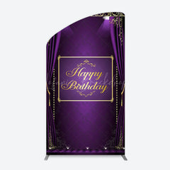 Lofaris Royal Purple Curtain Happy Birthday Arch Backdrop