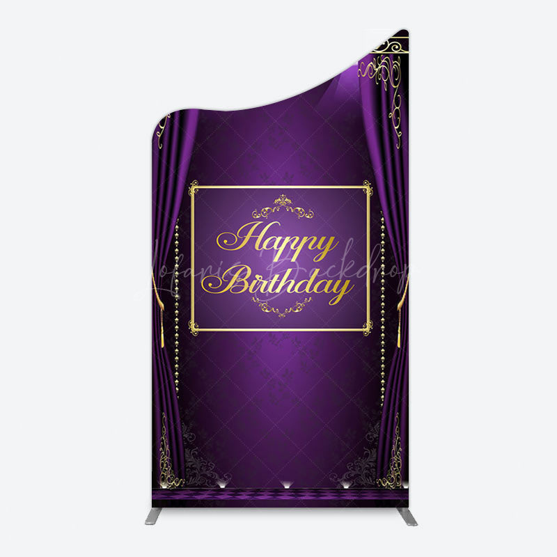 Lofaris Royal Purple Curtain Happy Birthday Arch Backdrop