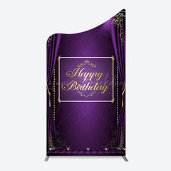 Lofaris Royal Purple Curtain Happy Birthday Arch Backdrop
