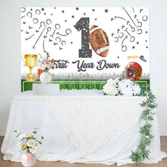 Lofaris Rugby Field Sports 1st Year Down Birthday Backdrop