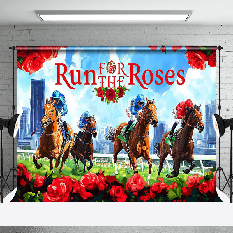 Lofaris Run For The Roses Horse City Kentucky Derby Backdrop