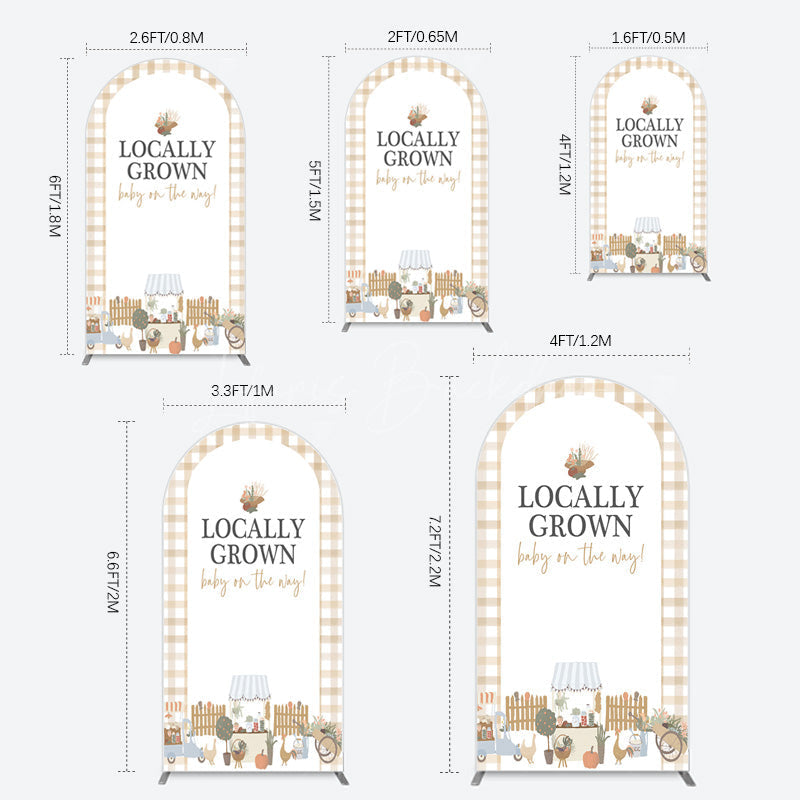 Lofaris Rural Locally Grown Baby On The Way Arch Backdrop