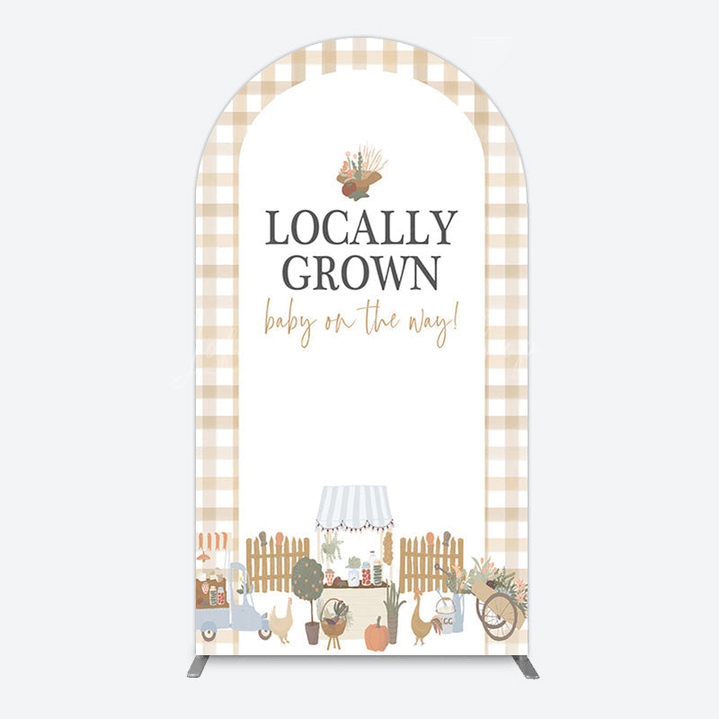 Lofaris Rural Locally Grown Baby On The Way Arch Backdrop