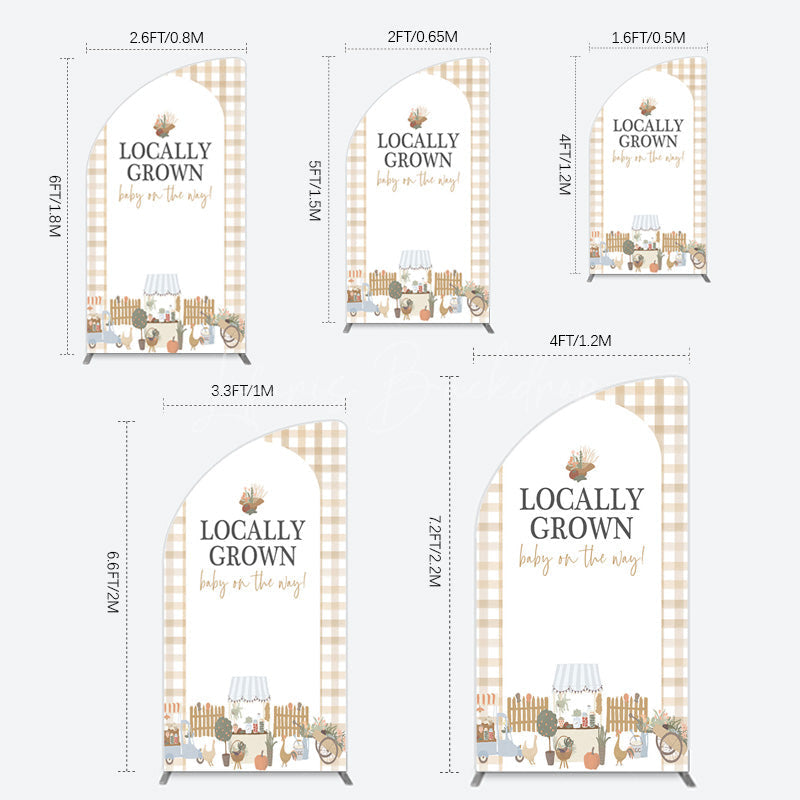 Lofaris Rural Locally Grown Baby On The Way Half Moon Arch Backdrop