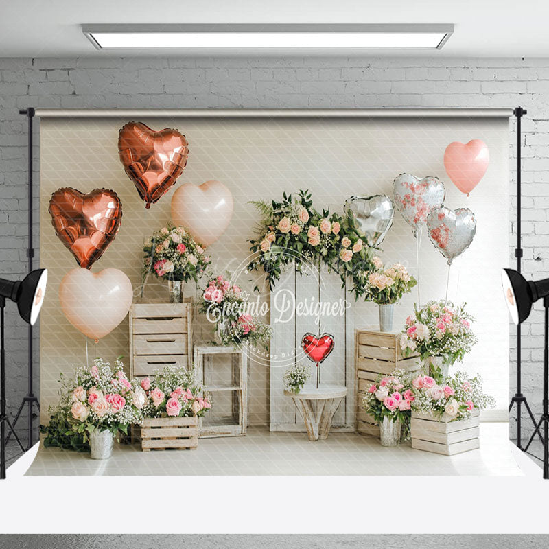 Lofaris Rural Romantic Love Balloons Plant Floral Backdrop