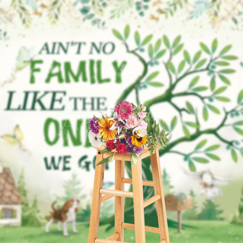 Lofaris Rural Scenery Greeny House Family Reunion Backdrop
