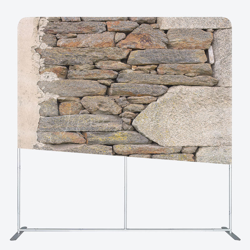 Lofaris Rural Stones Wall Photography Square Tension Backdrop