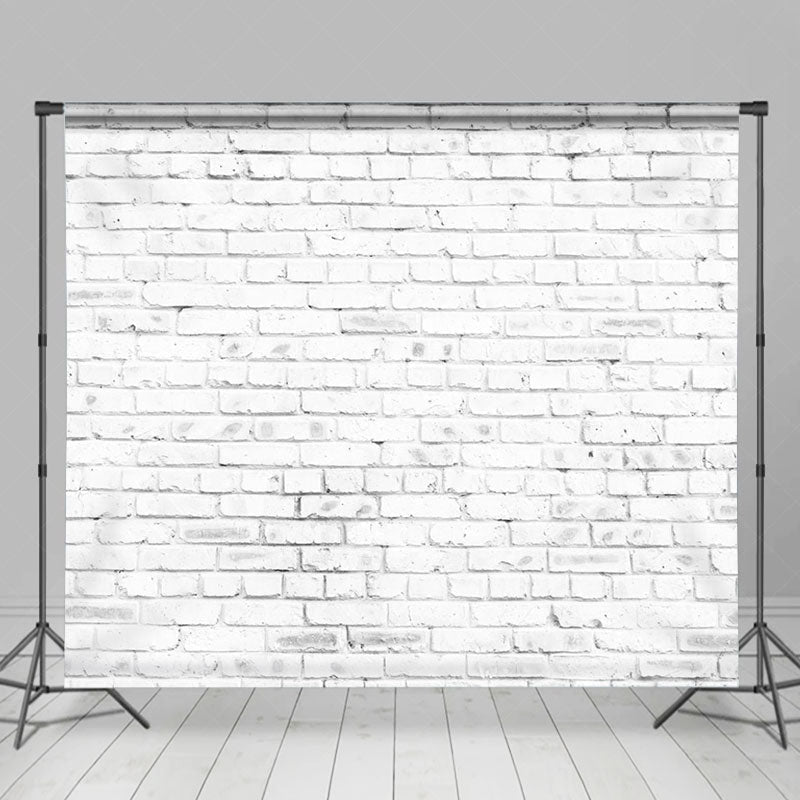 Lofaris Rural White Brick Wall Wooden Stake Room Set Backdrop