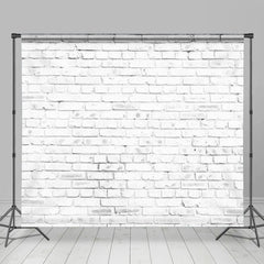 Lofaris Rural White Brick Wall Wooden Stake Room Set Backdrop