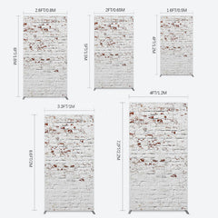 Lofaris Rural White Reddish Retro Brick Wall Rectangle Backdrop