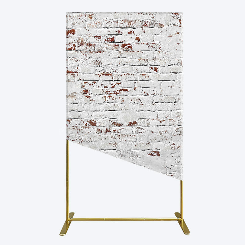 Lofaris Rural White Reddish Retro Brick Wall Rectangle Backdrop
