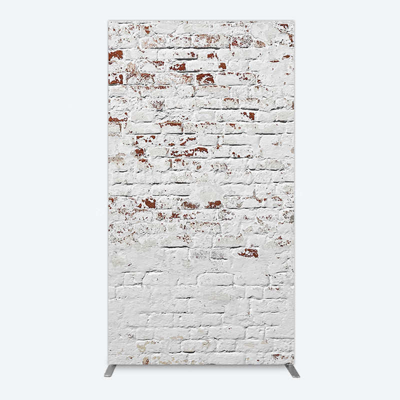 Lofaris Rural White Reddish Retro Brick Wall Rectangle Backdrop