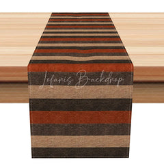 Lofaris Rustic Abstract Stripe Table Runner Orange and Brown Earth Tone Print Modern Farmhouse Kitchen Decor