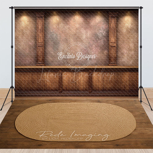 Lofaris Rustic Bar Interior with Textured Wall Combo Set Backdrop for Professional Studio and Portrait Photography