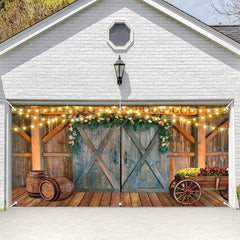 Lofaris Rustic Barn Western Cowboy Floral Garage Door Banner