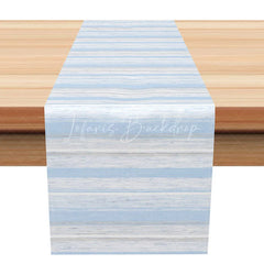 Lofaris Rustic Blue and White Stripe Table Runner Distressed Coastal Print Farmhouse Beach House Kitchen Decor