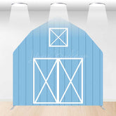 Lofaris Rustic Blue Barn Door Arch Party Decor Backdrop