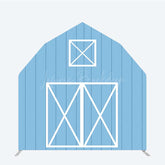 Lofaris Rustic Blue Barn Door Arch Party Decor Backdrop