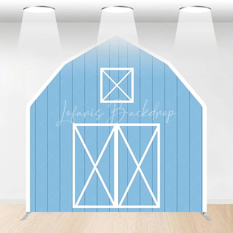 Lofaris Rustic Blue Barn Door Arch Party Decor Backdrop